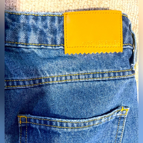 Split hem 26 “avec les filles” denim jeans distressed flare - Picture 9 of 9